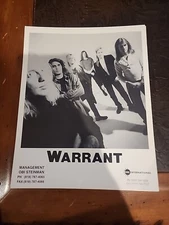 Warrant CMC International Records Press Release Photo Black And White 8x10