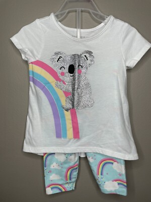 TCP Glitter & Rainbow Graphic Girls Size 2T Shirt & Capri Set