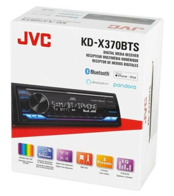 JVC KD-X370BTS Bluetooth Media Android iPhone Alexa Pandora AM FM