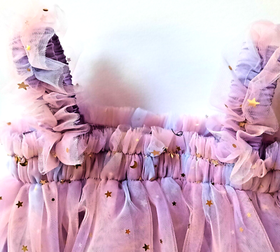 strapless open back dress Sweet Wink Toddler Girls Lilac Star and Moon Halloween Short Sleeve Tutu Dress main image 1