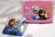 Disney Frozen Elsa Anna 4" Light Pink Wallet multiple compartments easy closure