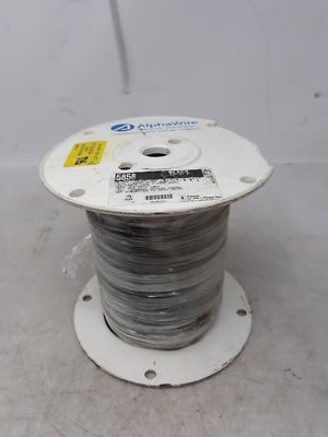 Alphawire 5858 16AWG Black Wire 1000ft Spool PTFE 300V 200°C RoHS UL VW-1