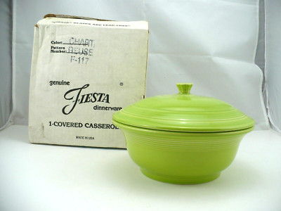 FIESTA LTD CHARTREUSE COVERED CASSEROLE w/Factory Box: New 1997 Original Stock