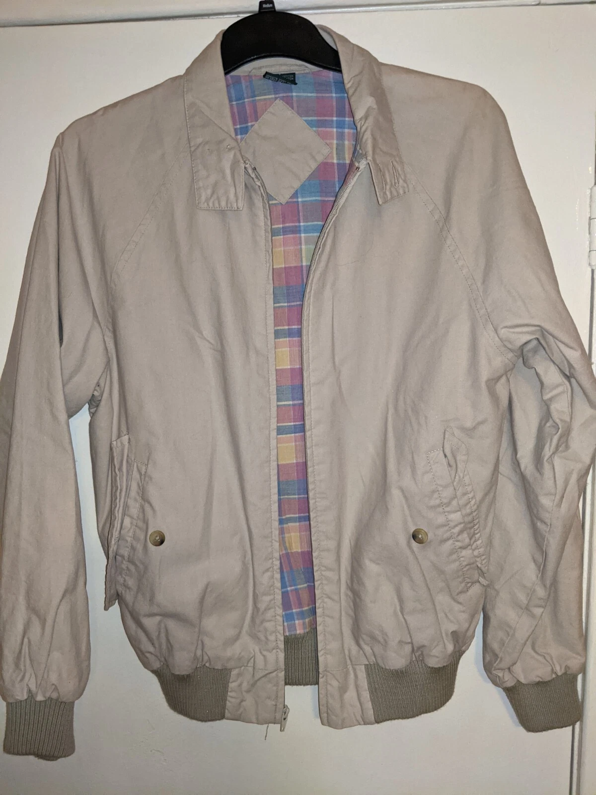Mens Cotton Jacket Small Cream Pre-owned