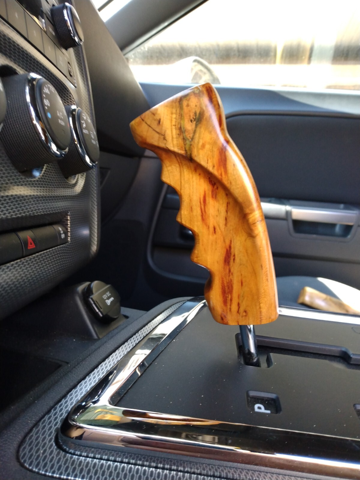 shift knob manual/auto custom handcrafted natural wood pistol grip