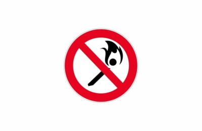 Adhesive Sticker Signage Door Plate Flame Prohibited