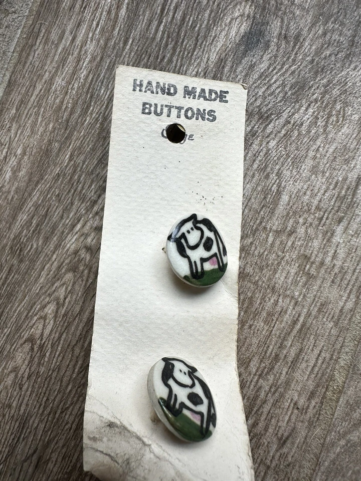 SALE - Handmade Cow Buttons - Set Of Six- Made In Oregon 3/4 Inch Each- Moo - Image 2 of 4