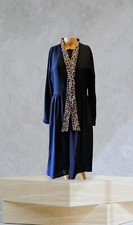 NWT'S FEVER LONDON Heritage PIPPA Bow Size 8 US Navy Blue Dress Lined STRETCH