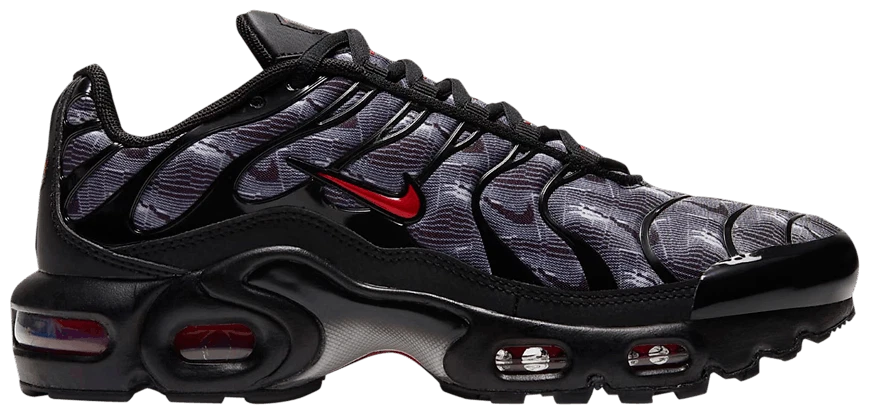 Beca cerca Barriga Kids Nike Air Max Plus (GS) Black University Red White Trainers DJ4622 001  | eBay