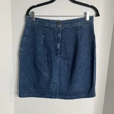 Vintage Sostanza Medium Wash Blue Denim Skirt Sz 9 Juniors USA
