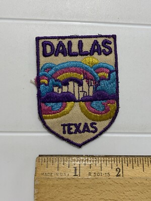 Dallas Texas City Skyline Rainbow Souvenir Embroidered Patch Badge