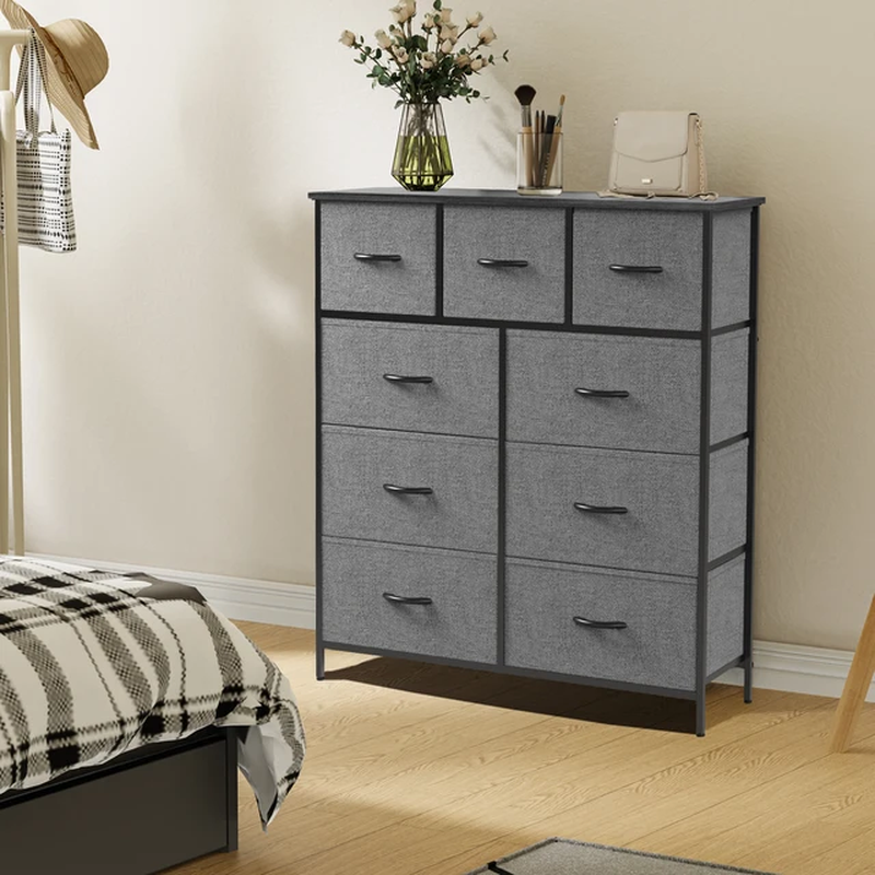 9-Drawer Fabric Dresser for Bedroom Clothes Storage Cabinet-image