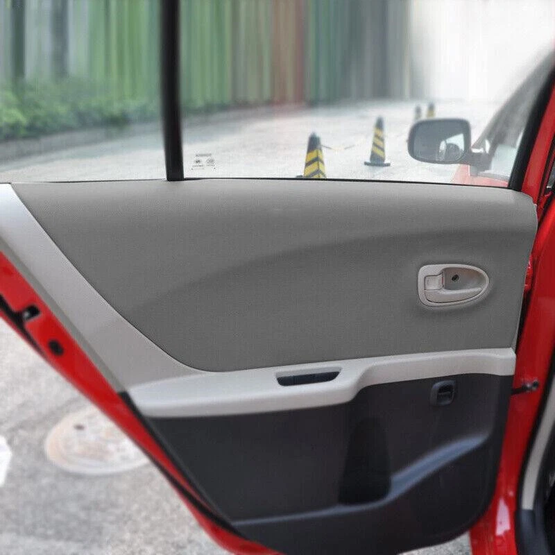 4 paneles de puerta de cuero línea negra-roja reposabrazos cubierta moldura para Toyota Yaris Foto 2 de 4