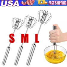 Semi-Automatic Egg Whisk Hand Push Egg Beater Stainless Steel Blender Mixer Whis