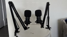 Zoom ZDM-1 Podcast Microphones x2 with Stands  Complete Set