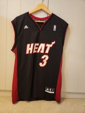 Adidas Miami Heat NBA Trikot Herren Medium Dwyane Wade #3 schwarz und rot