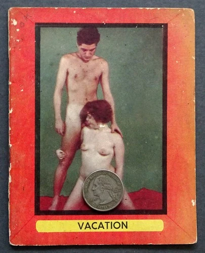 Vintage ADULT EROTIC Girlie Pin-Up SHORT STORY Stapled MINIATURE PHOTO BOOK