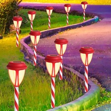 10Pack Solar Christmas Garden Lights, Outdoor Solar Powered Solar Candy Cane ...