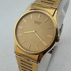 Vintage Seiko Quartz Watch 5420-0140 Men Gold Tone Japan Made Analog New Battery