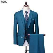 Wedding Suits Men 3 Pieces Set Outfit Full Jackets Vest Pants