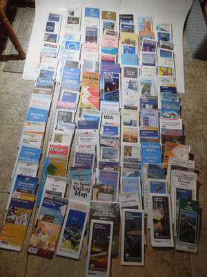 HUGE Lot of 100 + Paper Folding Road Maps