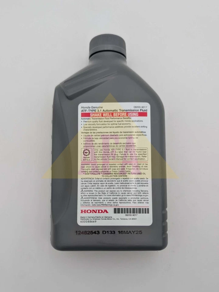 Оригинальная трансмиссионная жидкость для Honda Acura ATF-Type 3.1 комплект из 4 кварт 08200-9017 от оригинального производителя - Изображение 3 из 3