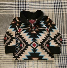 Vintage Western Wits Aztec Fleece Pullover Toddlers Girls Size 4/5 Made In USA