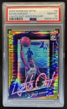 2020-21 Donruss Optic Kevin Durant Lights Out Gold Pulsar Prizm #/10 PSA 10