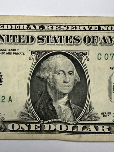 Banconota anno 2012 tripla 7s banconota da un dollaro $1 numero di serie fantasia C07772012A 2017 - Foto 2 di 10