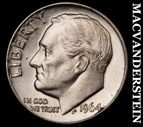 1964-D Silver Roosevelt Dime - Choice Gem Brilliant Unc  Lustrous  #i6400