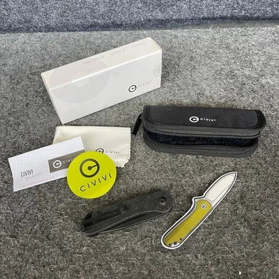 CIVIVI C907J ELEMENTUM 2.96" Black Stonewashed D2 Knife w/Carbon Fiber Handle