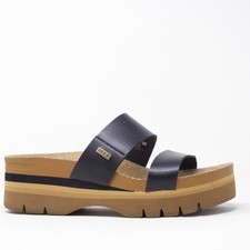 Reef Womens Cushion Vista Hi 2.5 Platform Slide Sandals Black Synthetic Size 9