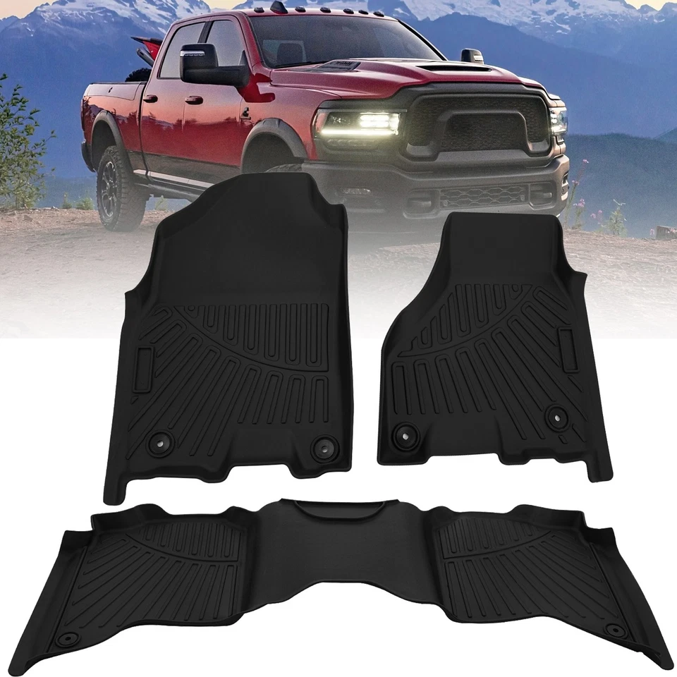 Floor Mats for 2019 2020 2021 2022 2023 2024 2025 Dodge Ram 2500 / 3500 Crew Cab — 第 2/4 张图片