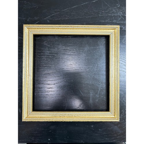 Vintage golden wooden square frame- golden - no back or glass 9.5x9.5" - Picture 2 of 5
