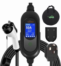 Level 2 EV Charger, 50Amp Portable Electric Car Charger Fit for SAE J1772 EV ...