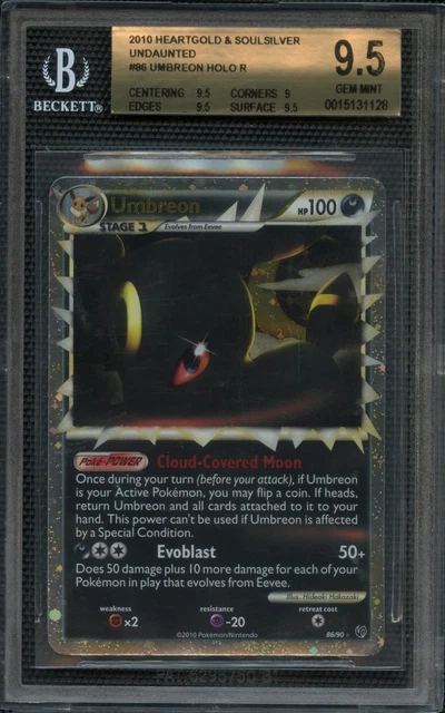2010 POKEMON UNDAUNTED UMBREON PRIME #86/90 ULTRA RARE BGS 9.5