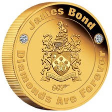 2021 James Bond 007™ Diamonds Are Forever™ Gold Coin - Tuvalu - 2 oz Proof