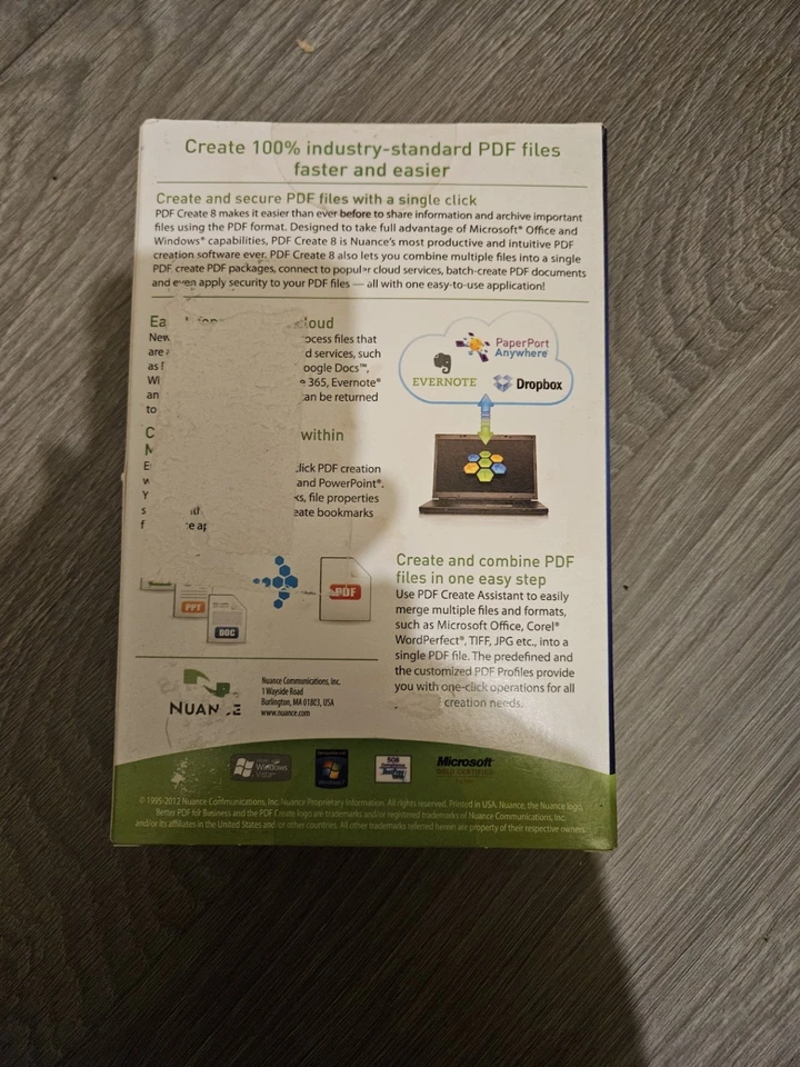 Nuance PDF Create 8 Brand NEW Sealed Box PC Windows CD - Image 2 of 2