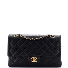 Chanel Vintage Classic Double Flap Bag Quilted Lambskin Medium