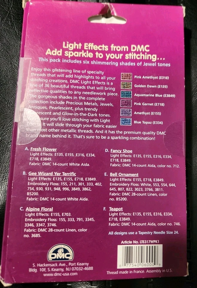 DMC Light Effects Jewel Collection Floss Package Of 6 Shimmering Jewel Tones - Image 2 of 4