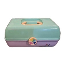 Caboodles Lavender Purple  Mint Green Makeup Carrying Case Box Vintage