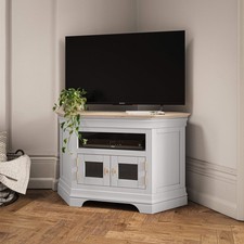 Francis Pebble Grey Painted Corner TV Unit French Style Storage