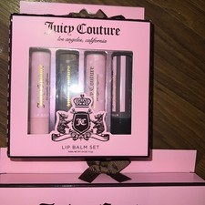 Juicy Couture Lip Gloss Set 4pc – High Shine Glosses  New and 4 piece  balm set