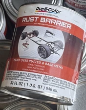 (1) Dupli-Color Professional Rust Barrier Silver Paint 32oz Preventative Coating