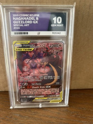 Pokemon TCG Naganadel Guzzlord  GX 224/236 Cosmic Eclipse ACE 10 POP 10