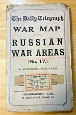 WWI Daily Telegraph War Map No.17 Russian Areas Linen Alexander Gross Baird