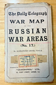 WWI Daily Telegraph War Map No.17 Russian Areas Linen Alexander Gross Baird