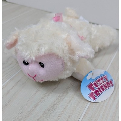Greenbrier Fuzzy Friends Plush Lamb White Pink Bow Stuffed Animal Dollar Tree