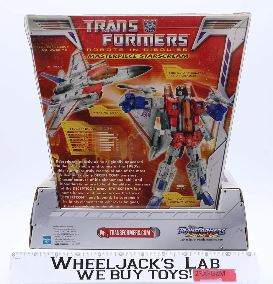 Masterpiece Starscream Transformers Robots in Disguise 2007 Hasbro NEW SEALED - Image 3 of 4