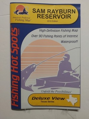 Sam Rayburn Reservoir Texas Series Fishing Hot Spots Waterproof Map Deluxe View